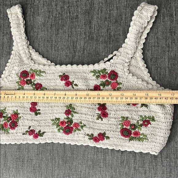 ZARA Floral Crochet Crop Top - Picture 8 of 10